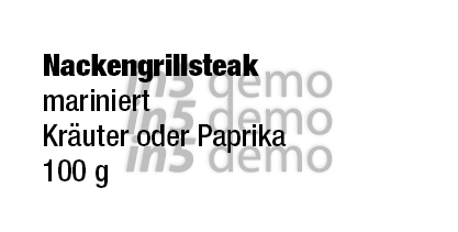 Nackengrillsteak mariniert Kr uter oder Paprika 100 g