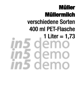 M ller M llermilch verschiedene Sorten 400 ml PET-Flasche 1 Liter = 1,73
